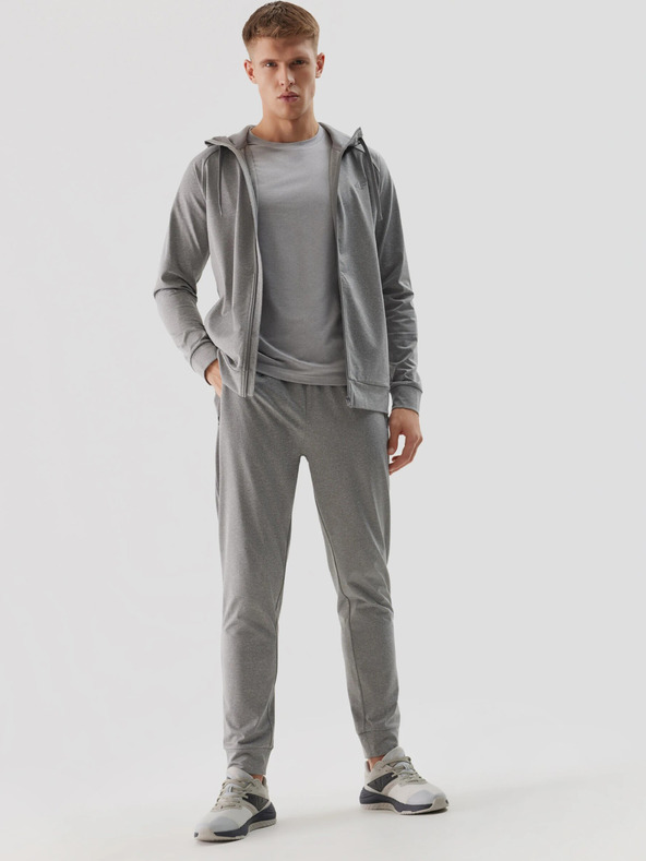 4F Pánska športová zapínateľná mikina s kapucňou 4F