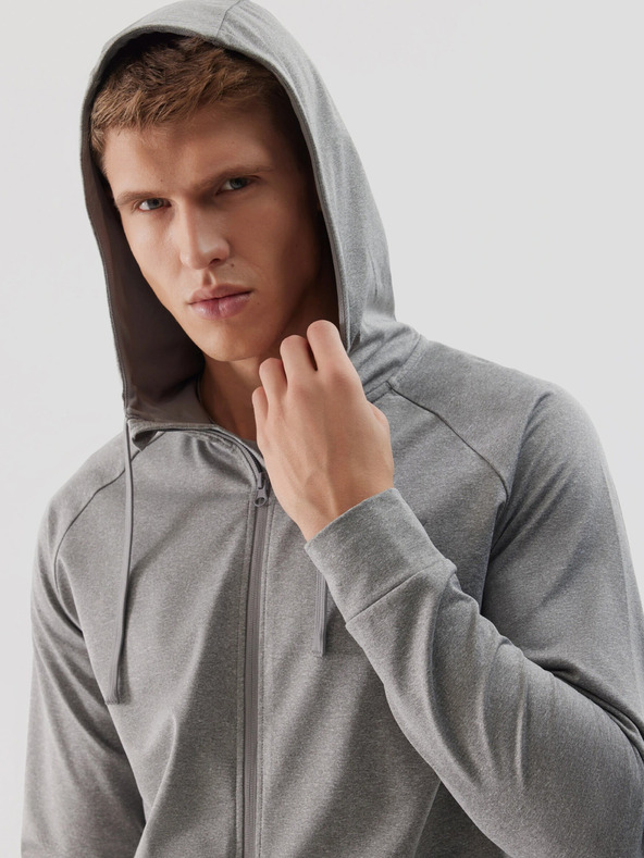 4F Pánska športová zapínateľná mikina s kapucňou 4F