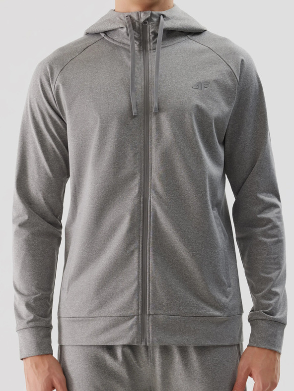 4F Pánska športová zapínateľná mikina s kapucňou 4F