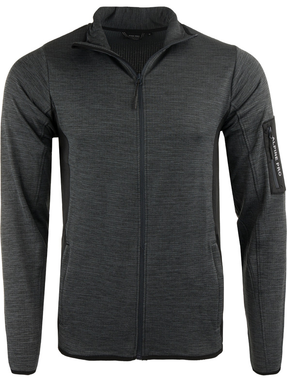 ALPINE PRO Pánska rýchloschnúca mikina s cool dry ALPINE PRO IRWES black