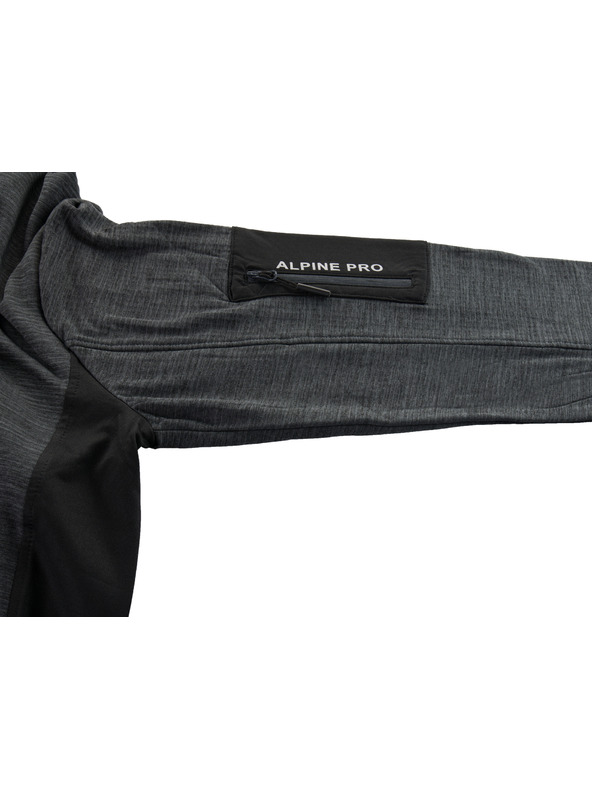 ALPINE PRO Pánska rýchloschnúca mikina s cool dry ALPINE PRO IRWES black