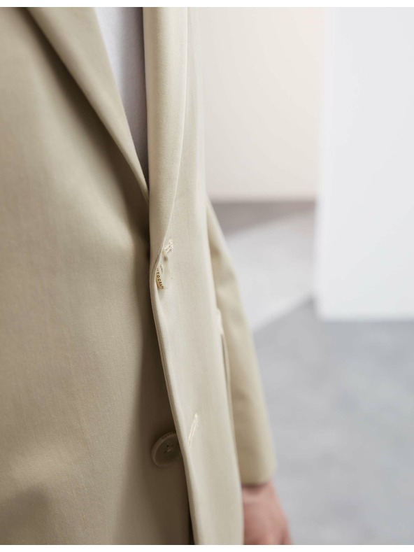 Marks & Spencer Béžové sako Marks & Spencer s vysokým obsahom bavlny, mierne vypasované