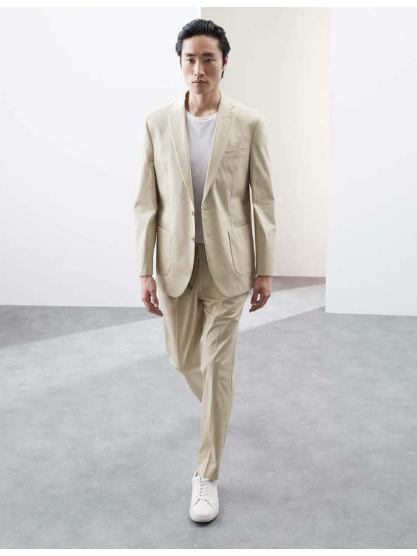 Marks & Spencer Béžové sako Marks & Spencer s vysokým obsahom bavlny, mierne vypasované