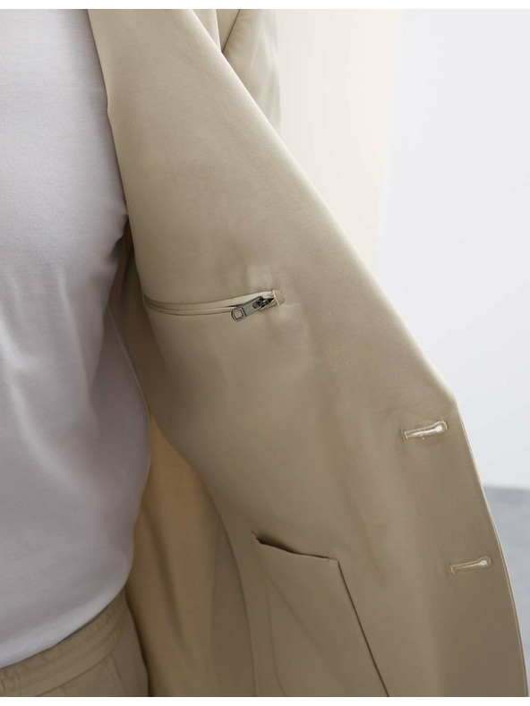 Marks & Spencer Béžové sako Marks & Spencer s vysokým obsahom bavlny, mierne vypasované