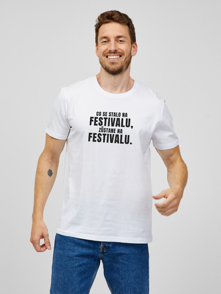 ZOOT.Original Biele pánske tričko ZOOT.Original Čo sa stane na festivale, zostane na festivale