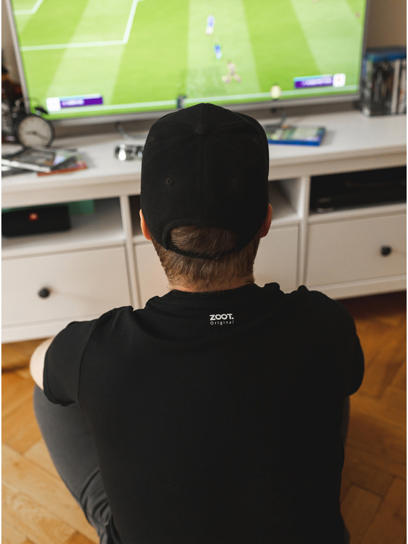 ZOOT.Original Čierne pánske tričko ZOOT Original Í EJ SPORTS C N GEJM