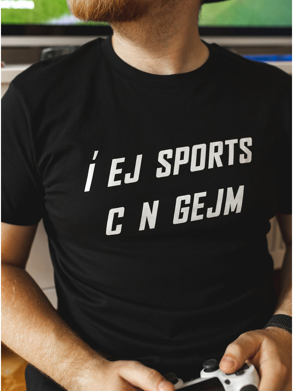 ZOOT.Original Čierne pánske tričko ZOOT Original Í EJ SPORTS C N GEJM