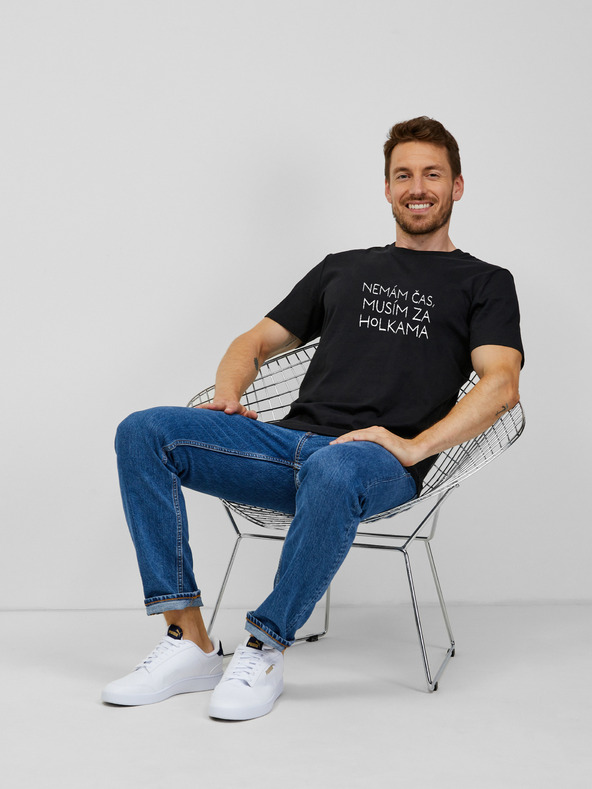 ZOOT.Original Čierne pánske tričko Zoot Original Nemám čas, musím za holkami