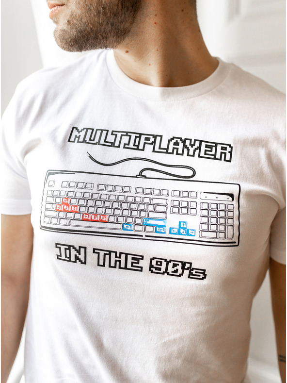 ZOOT.Original Biele pánske tričko ZOOT Original Deväťdesiatky multiplayer