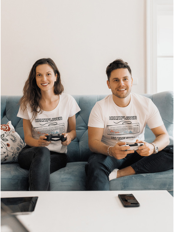 ZOOT.Original Biele pánske tričko ZOOT Original Deväťdesiatky multiplayer