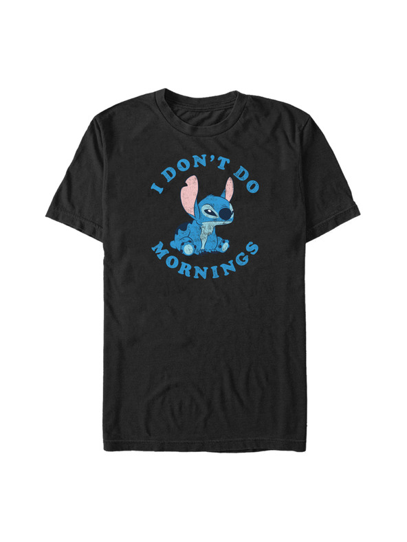 ZOOT.Fan Čierne tričko Disney Stitch Mornings