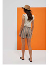 Moodo Gray-brown women's striped shorts Moodo