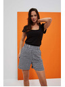 Moodo White-black checked women's shorts Moodo