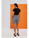 Moodo White-black checked women's shorts Moodo