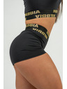 Nebbia NEBBIA Dámske kompresné šortky s vysokým pásom INTENSE Leg Day 832 Gold XS,black/gold