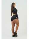 Nebbia NEBBIA Dámske kompresné šortky s vysokým pásom INTENSE Leg Day 832 Gold XS,black/gold