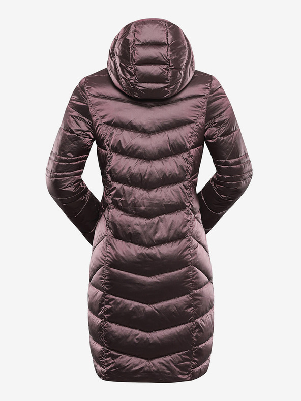 ALPINE PRO Dlhý dámsky ultľahký kabát ALPINE PRO OREFA ružová