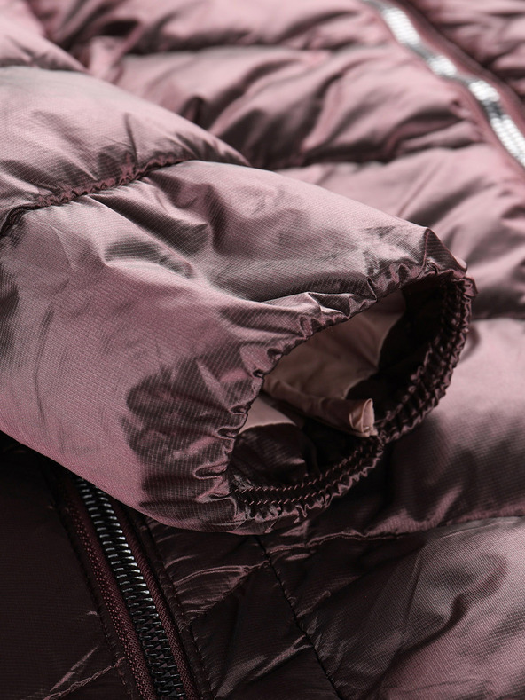 ALPINE PRO Dlhý dámsky ultľahký kabát ALPINE PRO OREFA ružová