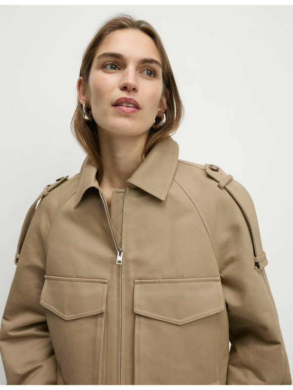 Marks & Spencer Funkčná bunda vo štýle Trucker z čistej bavlny Marks & Spencer smotanová