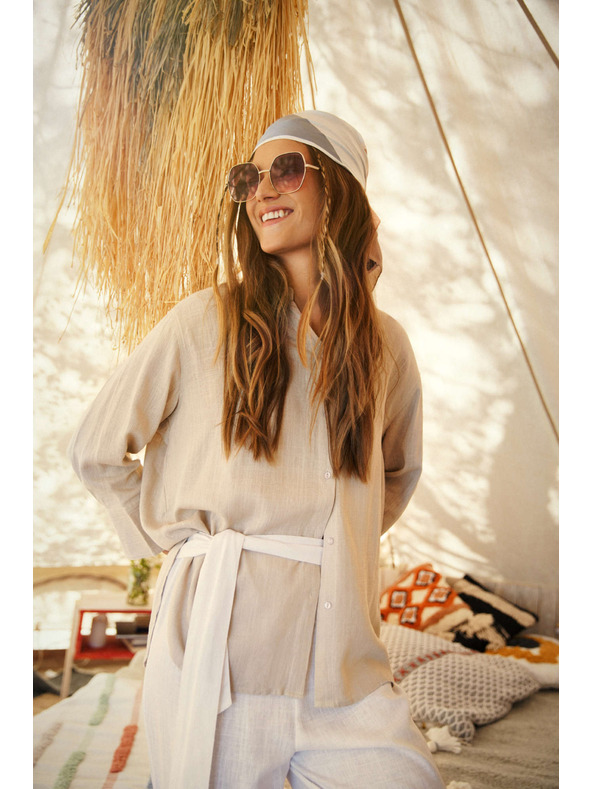 Moodo Dámska béžová košeľa Moodo