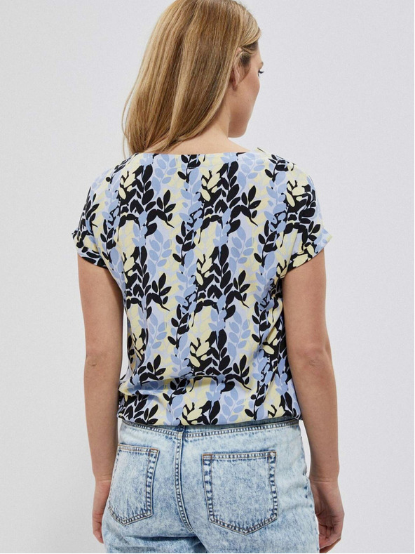 Moodo Modrá dámska vzorovaná blúzka Moodo