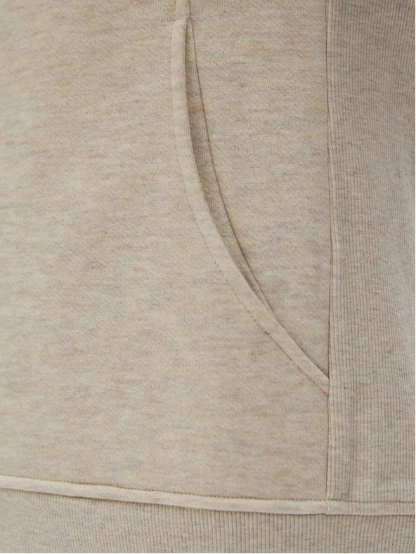 Moodo Béžová dámska mikina na zips s kapucňou Moodo