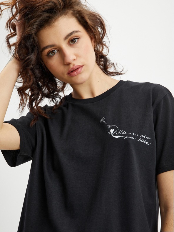 ZOOT.Original Čierne dámske tričko Zoot Original Kde nie je víno