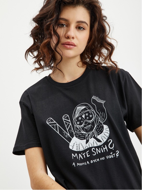 ZOOT.Original Čierne dámske tričko Zoot Original Máte sneh