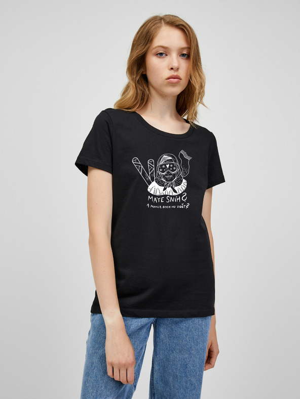 ZOOT.Original Čierne dámske tričko Zoot Original Máte sneh