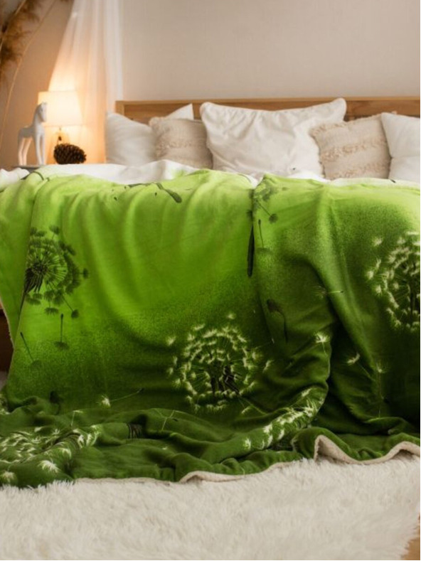 Kvalitex Prikrývka z jahňacej kože 150x200cm púpavovo zelená Kvalitex