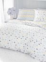 Kvalitex Francúzska bavlnená posteľná bielizeň Delux 220x200, 70x90cm Duo modrá Kvalitex