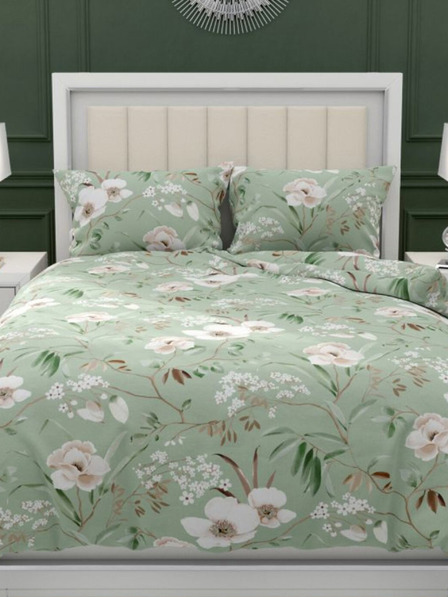 Kvalitex Klasická bavlnená posteľná bielizeň DELUX 140x200, 70x90cm MAGNOLIA zelená
