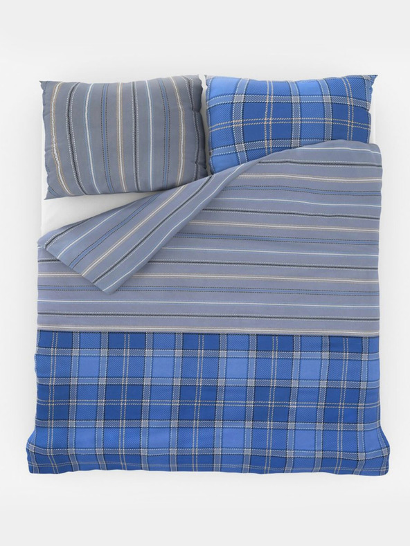 Kvalitex Klasické bavlnené posteľné obliečky DELUX 140x200, 70x90cm CAMPUS modrý