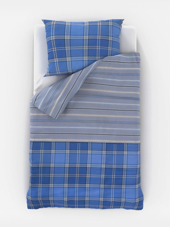 Kvalitex Klasické bavlnené posteľné obliečky DELUX 140x200, 70x90cm CAMPUS modrý