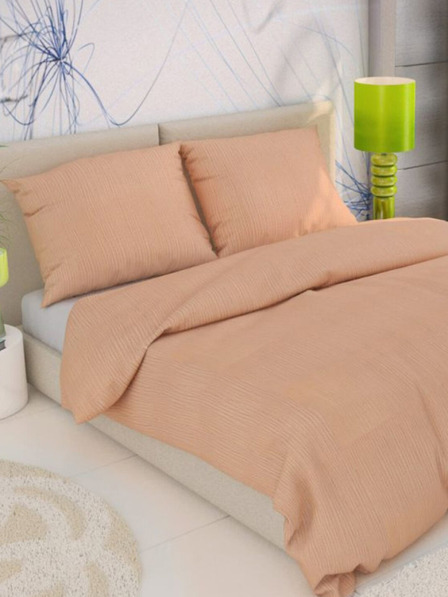 Kvalitex Francúzske krepové posteľné obliečky 240x200, 70x90cm lososové Kvalitex