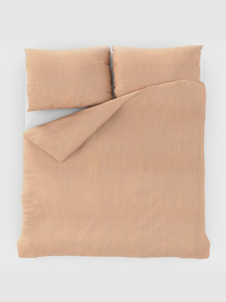 Kvalitex Francúzske krepové posteľné obliečky 240x200, 70x90cm lososové Kvalitex