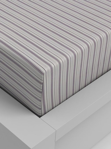Kvalitex Bavlnené napínacie prestieradlo 160x200cm fialový prúžok Kvalitex
