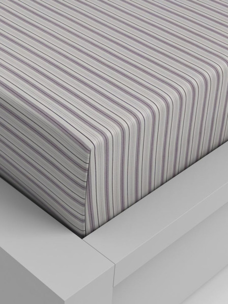 Kvalitex Bavlnené napínacie prestieradlo 180x200cm fialový pruh Kvalitex