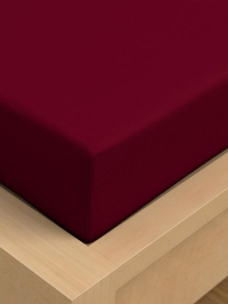 Kvalitex Jersey prestieradlo s lycrovou gumou 120x200cm vínovej farby Kvalitex