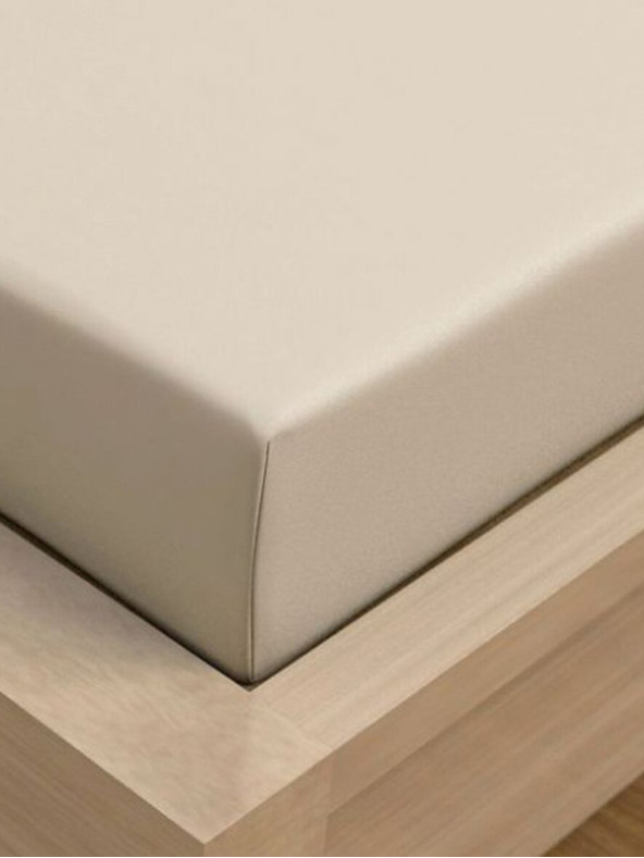 Kvalitex Jersey prestieradlo s lycrovou gumou jednolôžko 90x200cm svetlo béžové Kvalitex