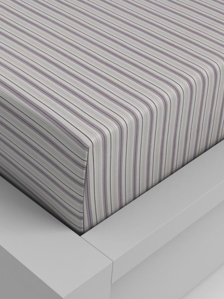 Kvalitex Bavlnené napínacie prestieradlo 100x200cm fialový prúžok Kvalitex