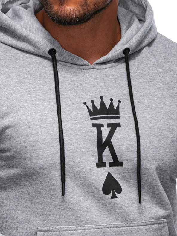 Edoti EDOTI Pánska mikina s kapucou, sivá