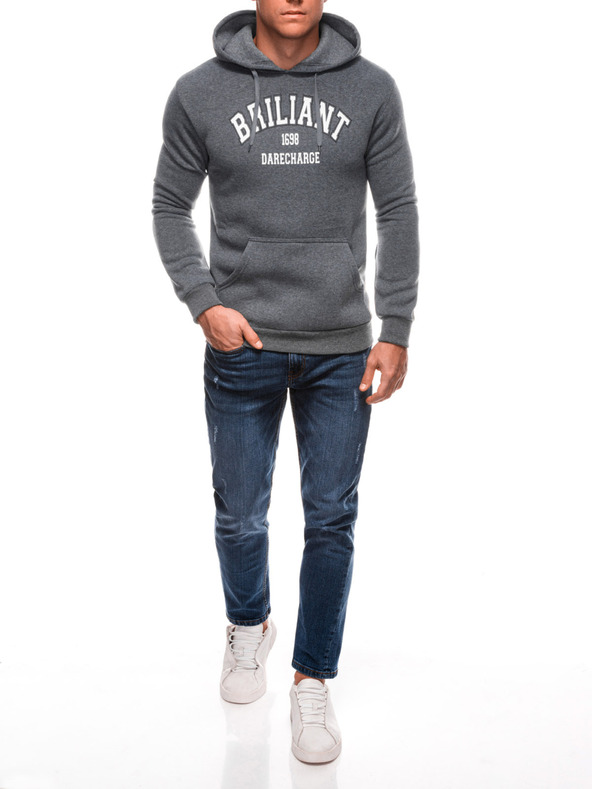 Edoti EDOTI Pánska mikina s kapucou, sivá