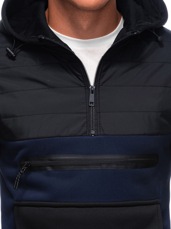 Edoti EDOTI Pánska mikina s kapucou, tmavomodrá