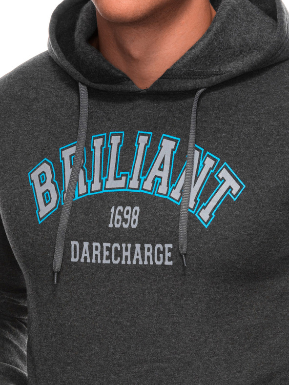 Edoti EDOTI Pánska mikina s kapucou, grafitová