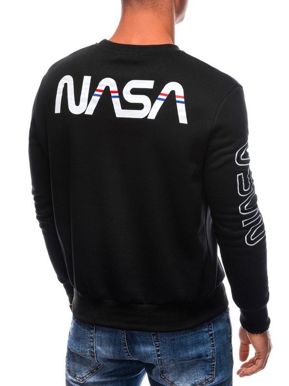 Edoti EDOTI Pánska mikina bez kapuce, čierna