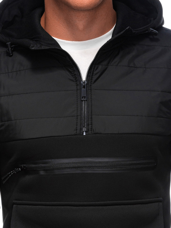 Edoti EDOTI Pánska mikina s kapucou, čierna