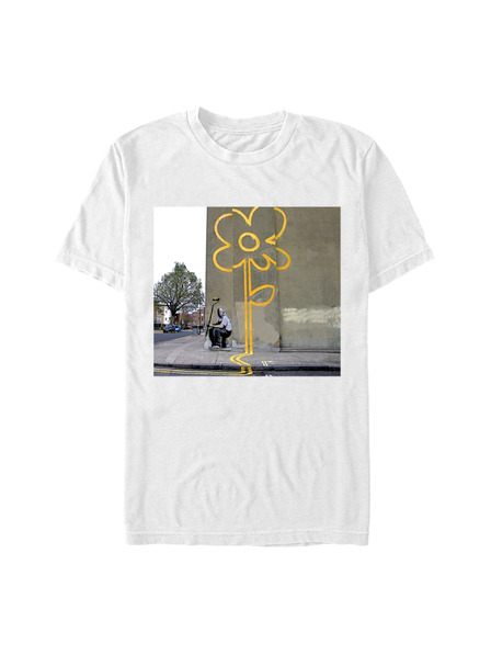ZOOT.Fan Biele Banksy (Brandalised) Yellow Line Flower
