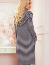 numoco Gray-black women's checked coat with hood and pockets Numoco
