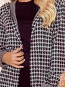 numoco Gray-black women's checked coat with hood and pockets Numoco